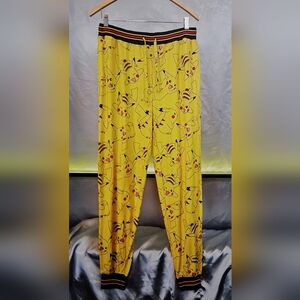 Pokémon Pikachu Pajama Pants Men’s M Yellow All Over Print Lounge